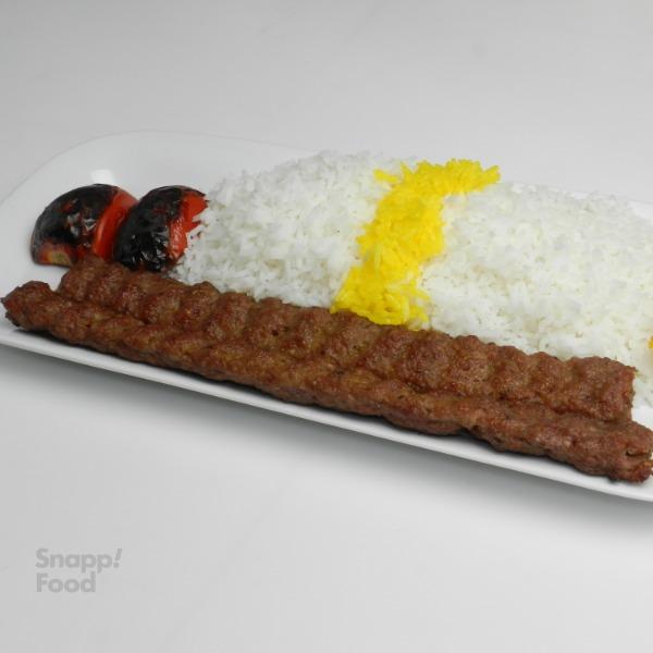 چلو کوبیده زعفرانی